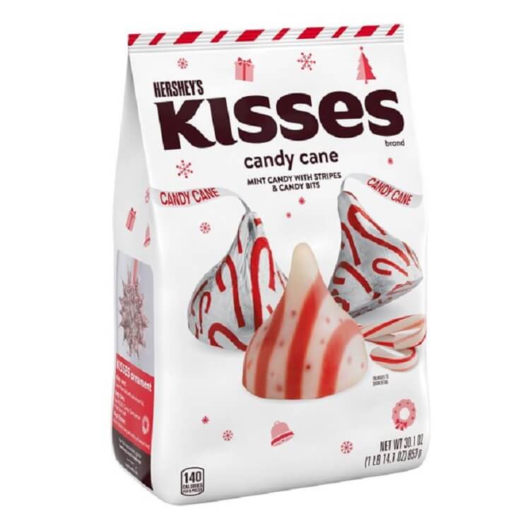 Hershey Candy Cane Kisses 30.1 oz Bag Christmas Candy